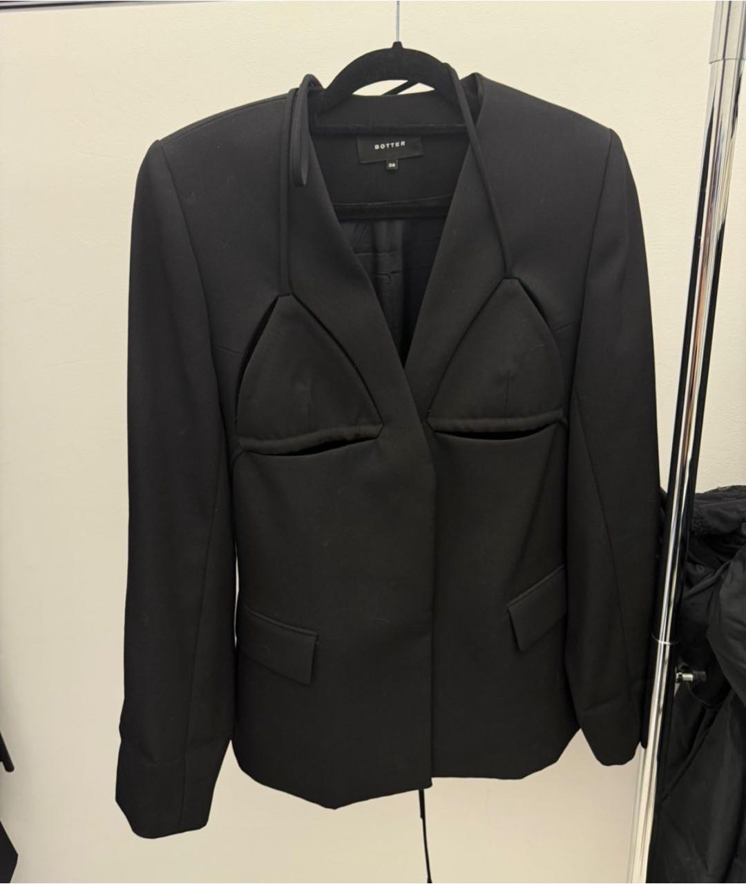 BOTTER Черный шерстяной жакет/пиджак, фото 3