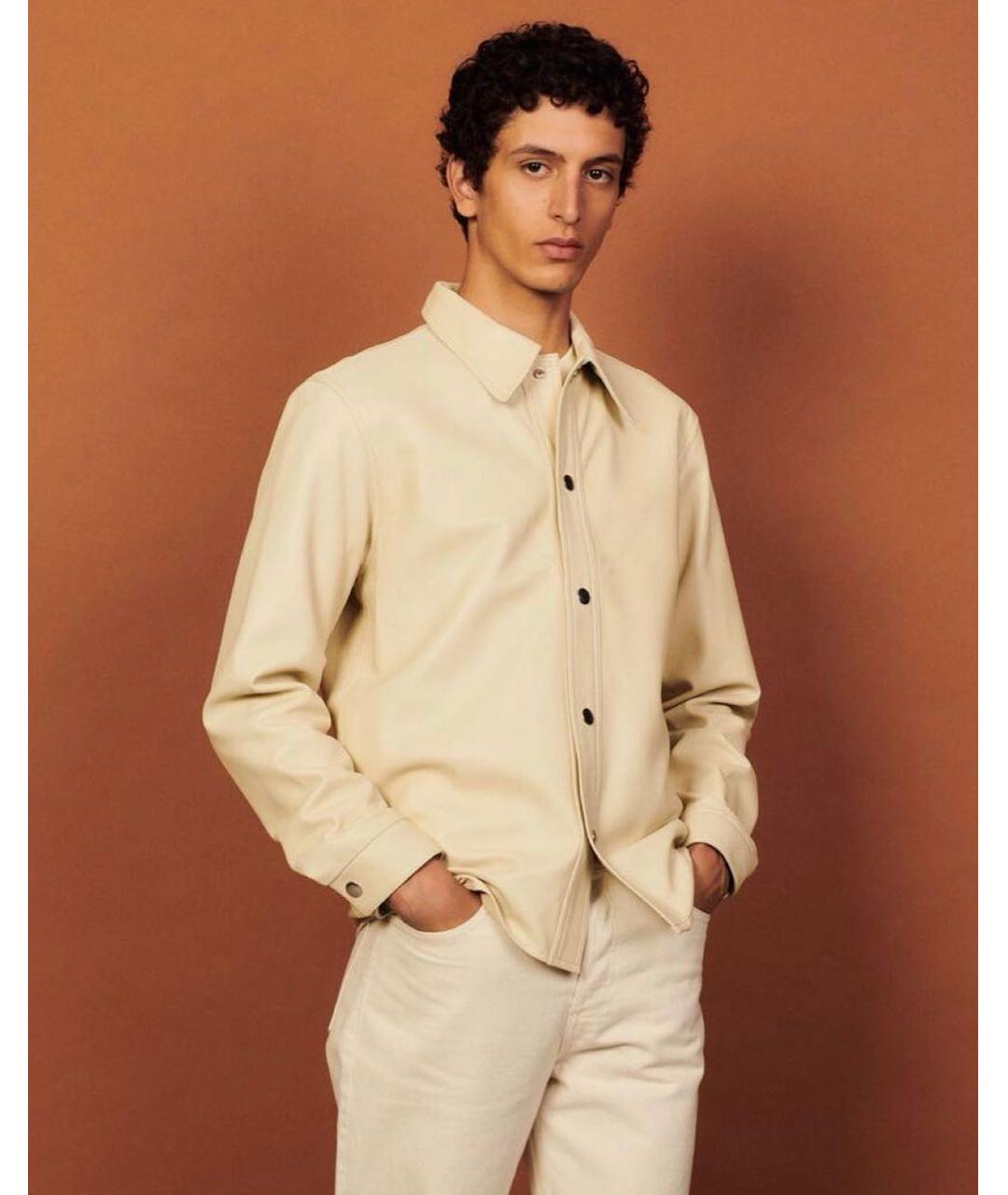 SANDRO Бежевая кожаная куртка, фото 7