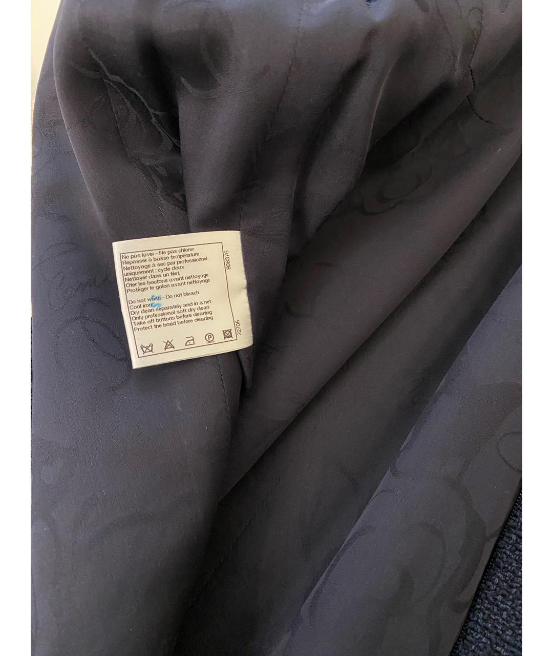CHANEL Темно-синее твидовое повседневное платье, фото 8