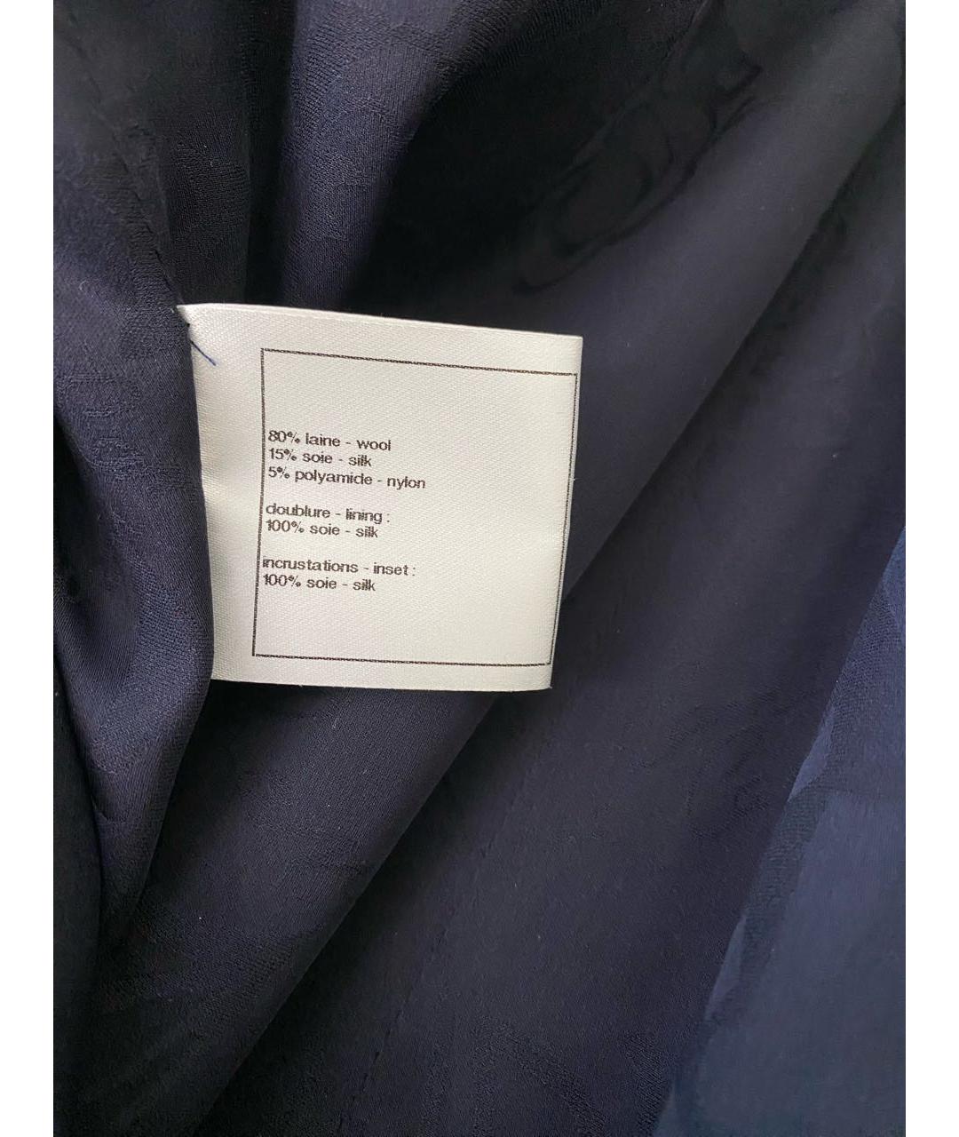 CHANEL Темно-синее твидовое повседневное платье, фото 7