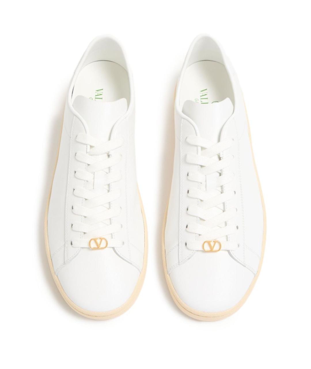 VALENTINO Белые кожаные низкие кроссовки / кеды, фото 6