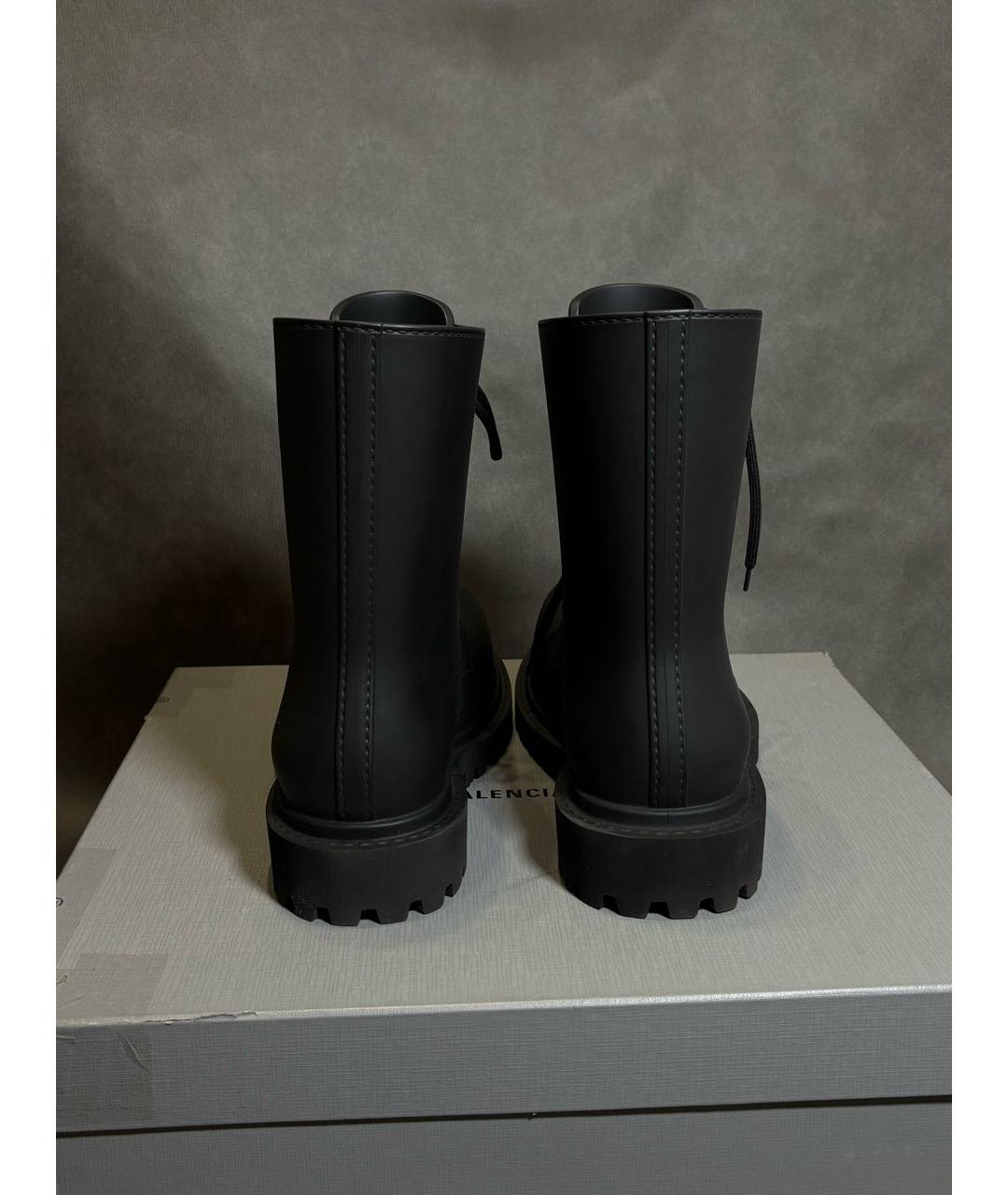 BALENCIAGA Черные резиновые высокие ботинки, фото 4