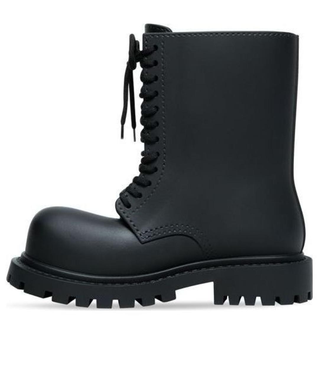 BALENCIAGA Черные резиновые высокие ботинки, фото 10