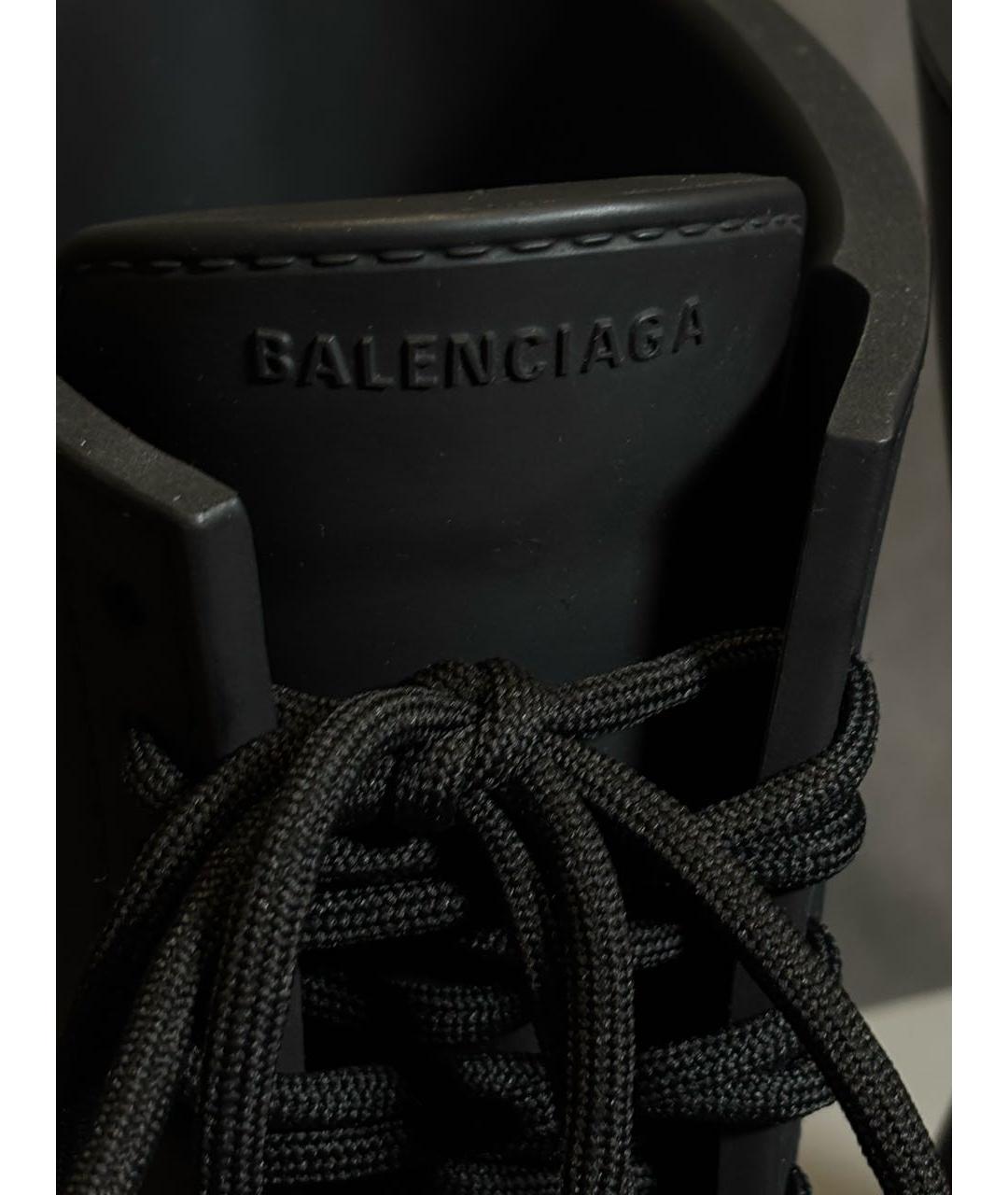 BALENCIAGA Черные резиновые высокие ботинки, фото 5