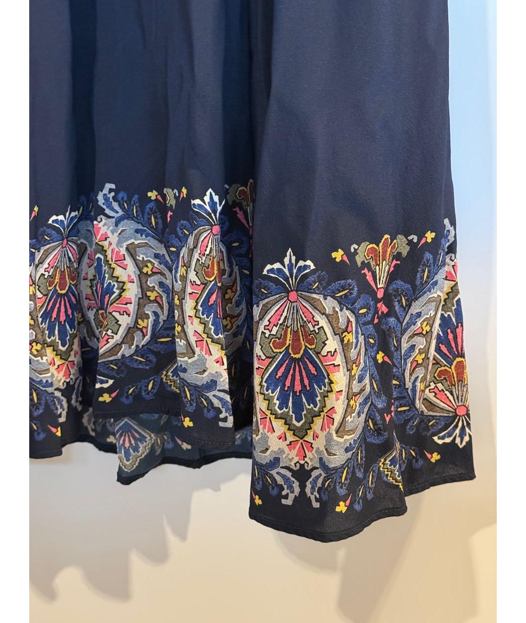 ETRO Темно-синее шелковое коктейльное платье, фото 4