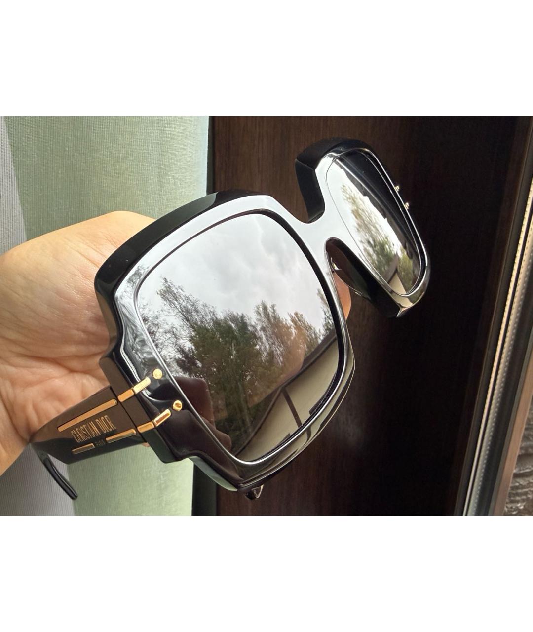 CHRISTIAN DIOR Черные пластиковые солнцезащитные очки, фото 3