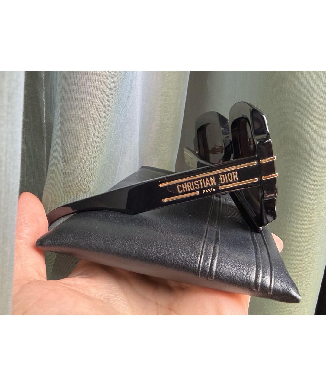 CHRISTIAN DIOR Черные пластиковые солнцезащитные очки, фото 2