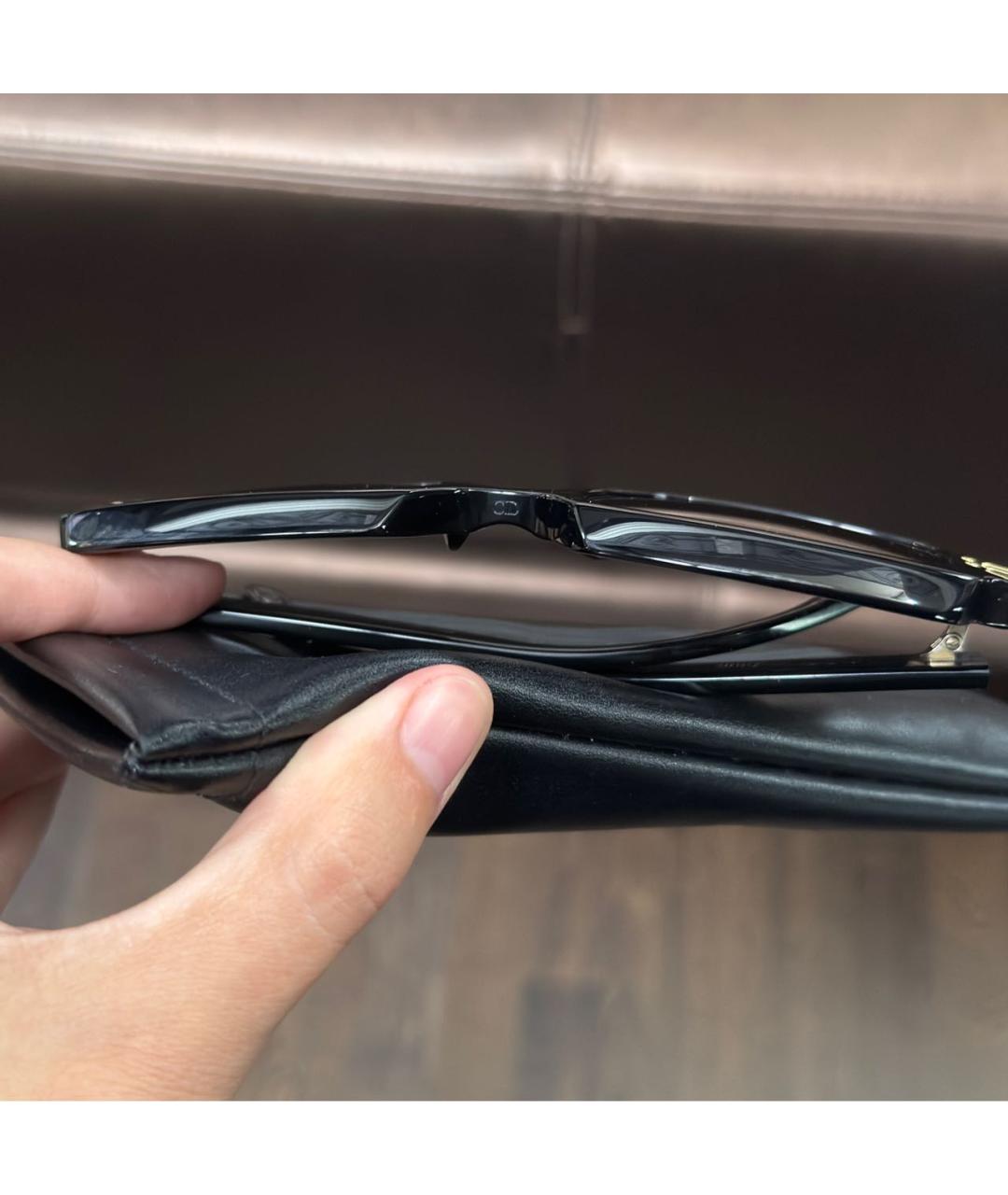 CHRISTIAN DIOR Черные пластиковые солнцезащитные очки, фото 4