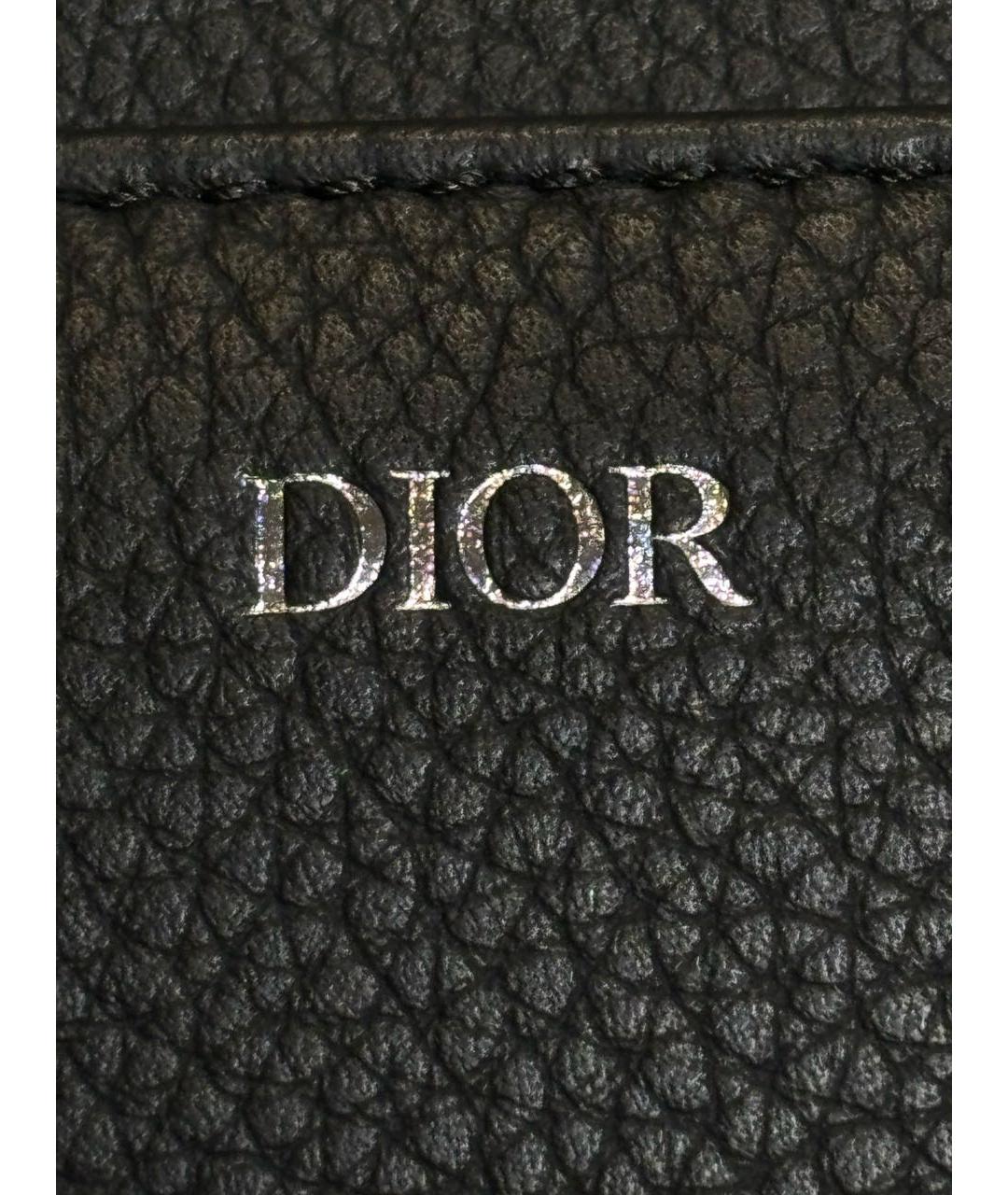 CHRISTIAN DIOR Черная кожаная сумка на плечо, фото 6