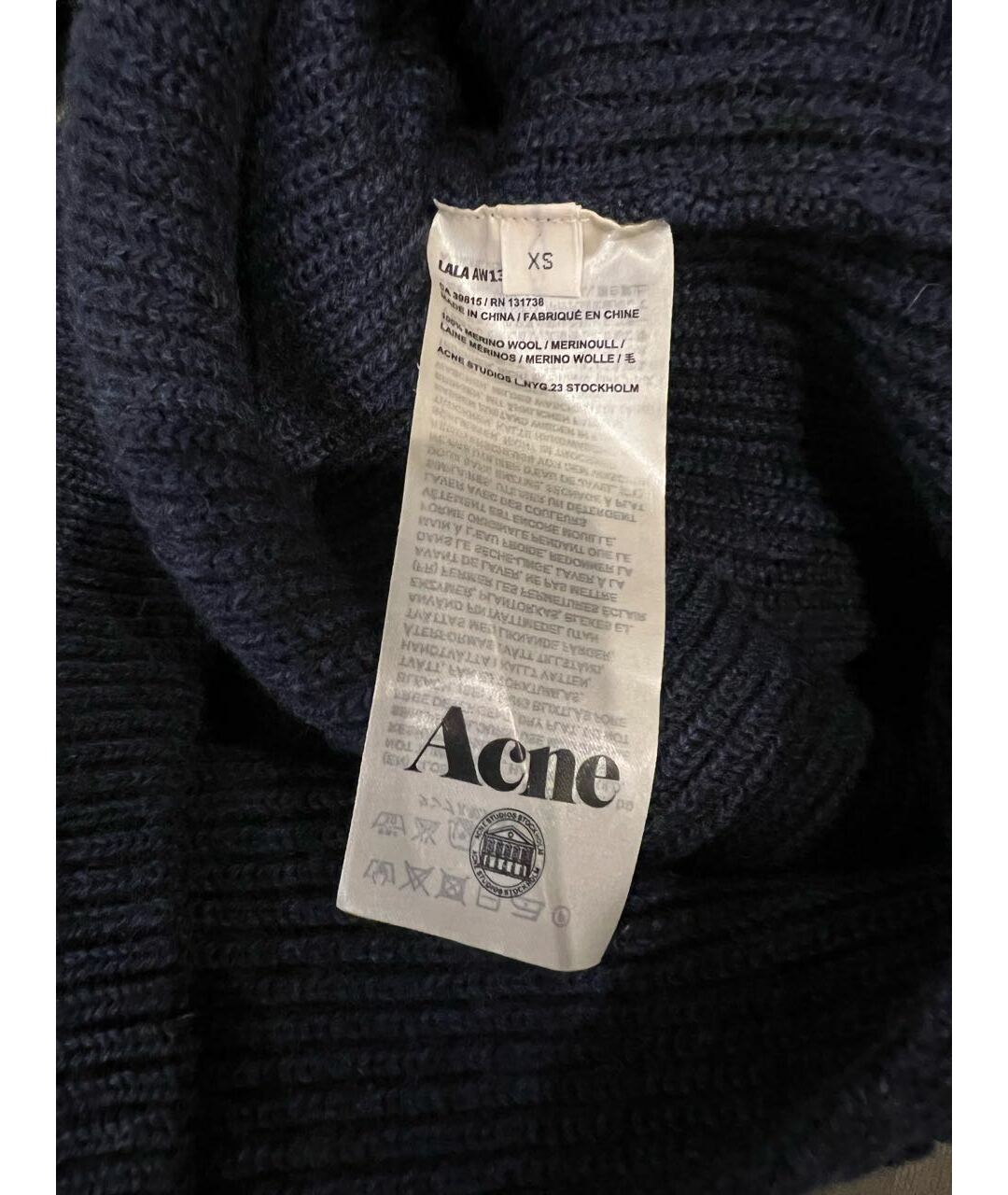 ACNE STUDIOS Темно-синий шерстяной костюм с брюками, фото 5