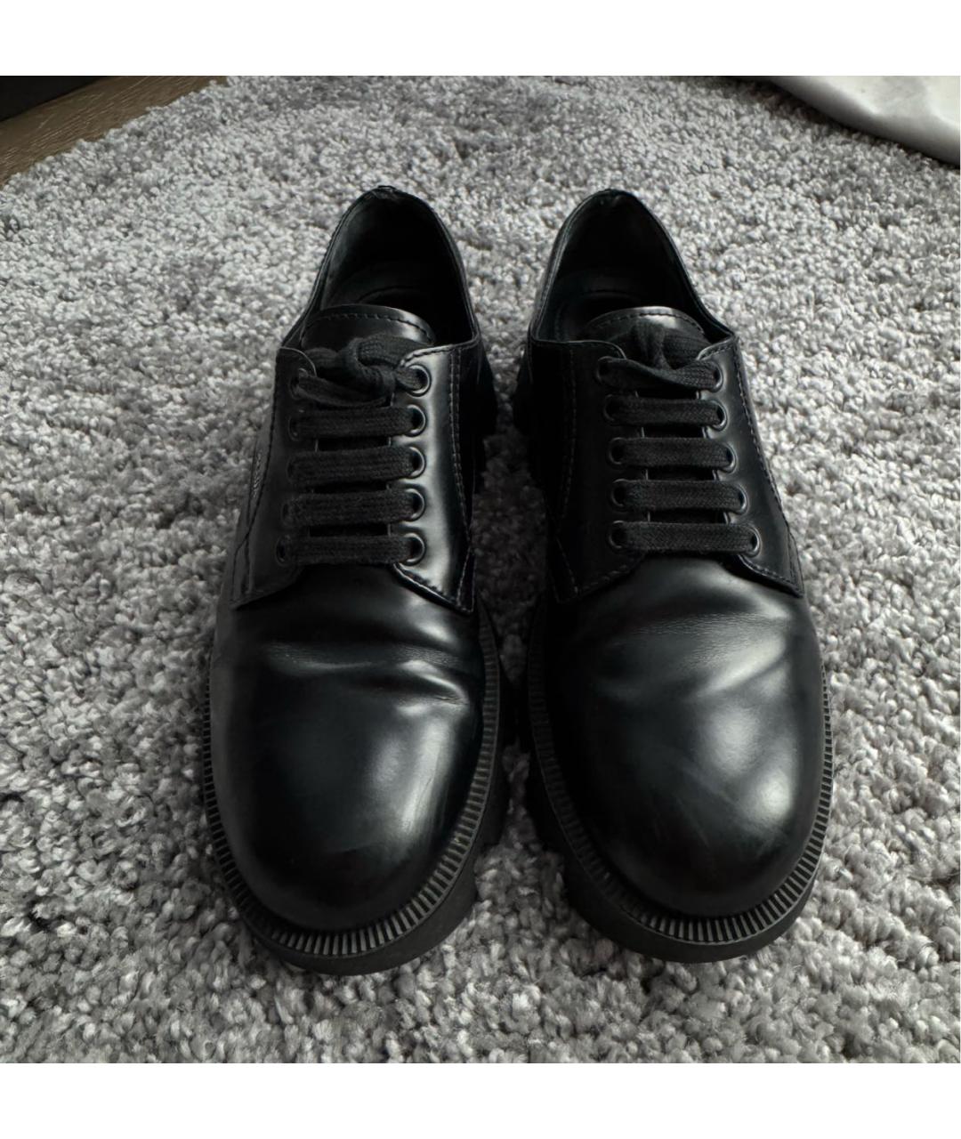 PRADA Черные кожаные брогги и оксфорды, фото 2