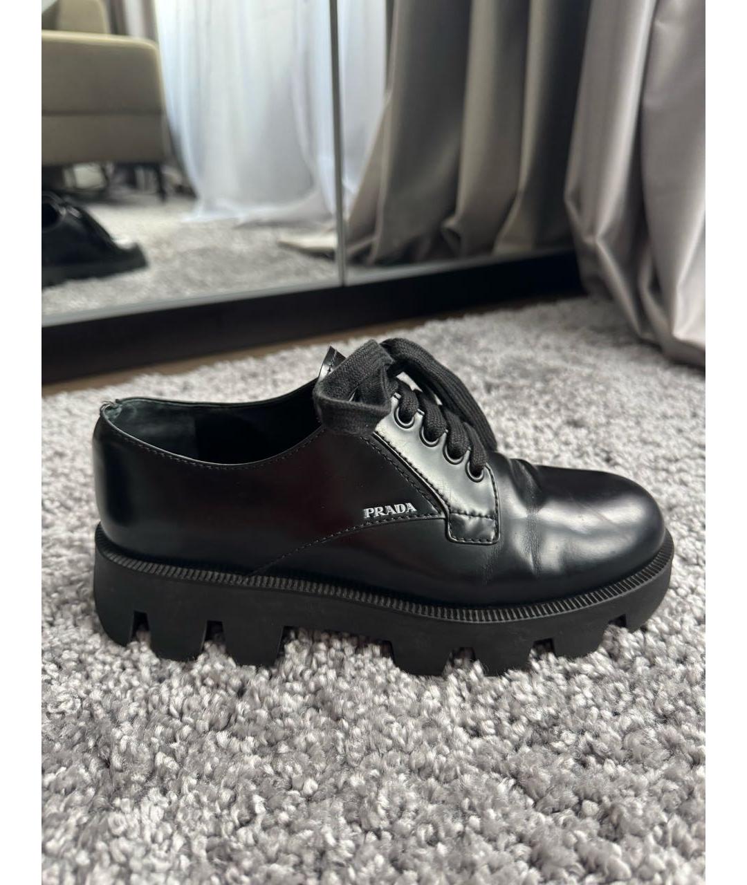 PRADA Черные кожаные брогги и оксфорды, фото 8