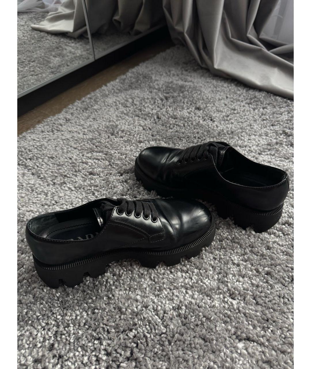 PRADA Черные кожаные брогги и оксфорды, фото 5