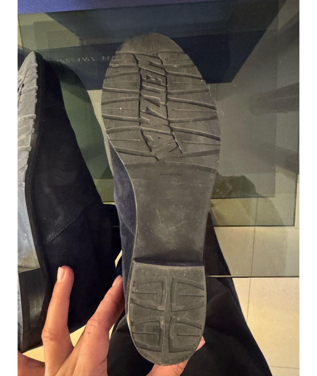 STUART WEITZMAN Темно-синие замшевые ботфорты, фото 5