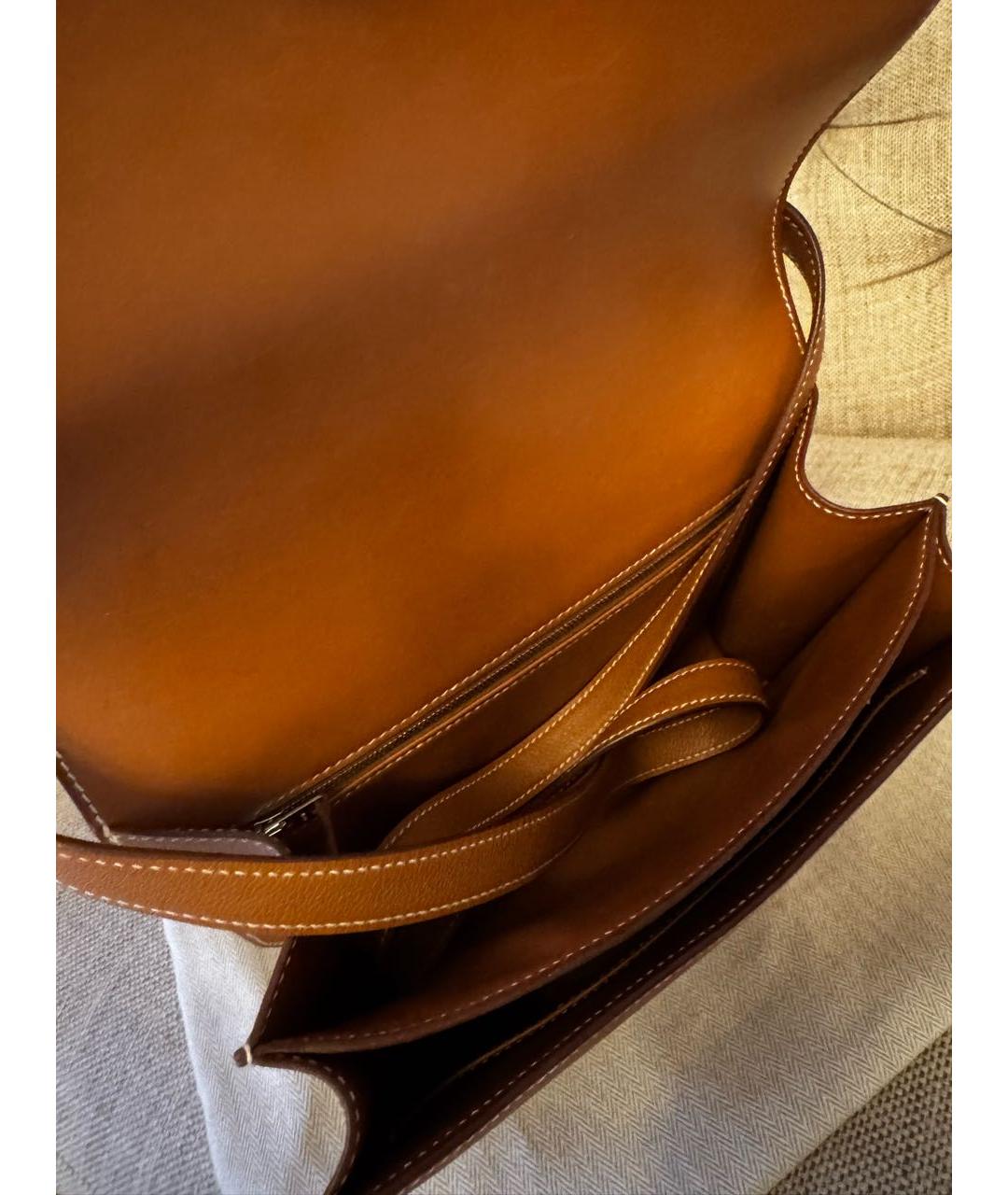 HERMES Коричневая кожаная сумка через плечо, фото 4