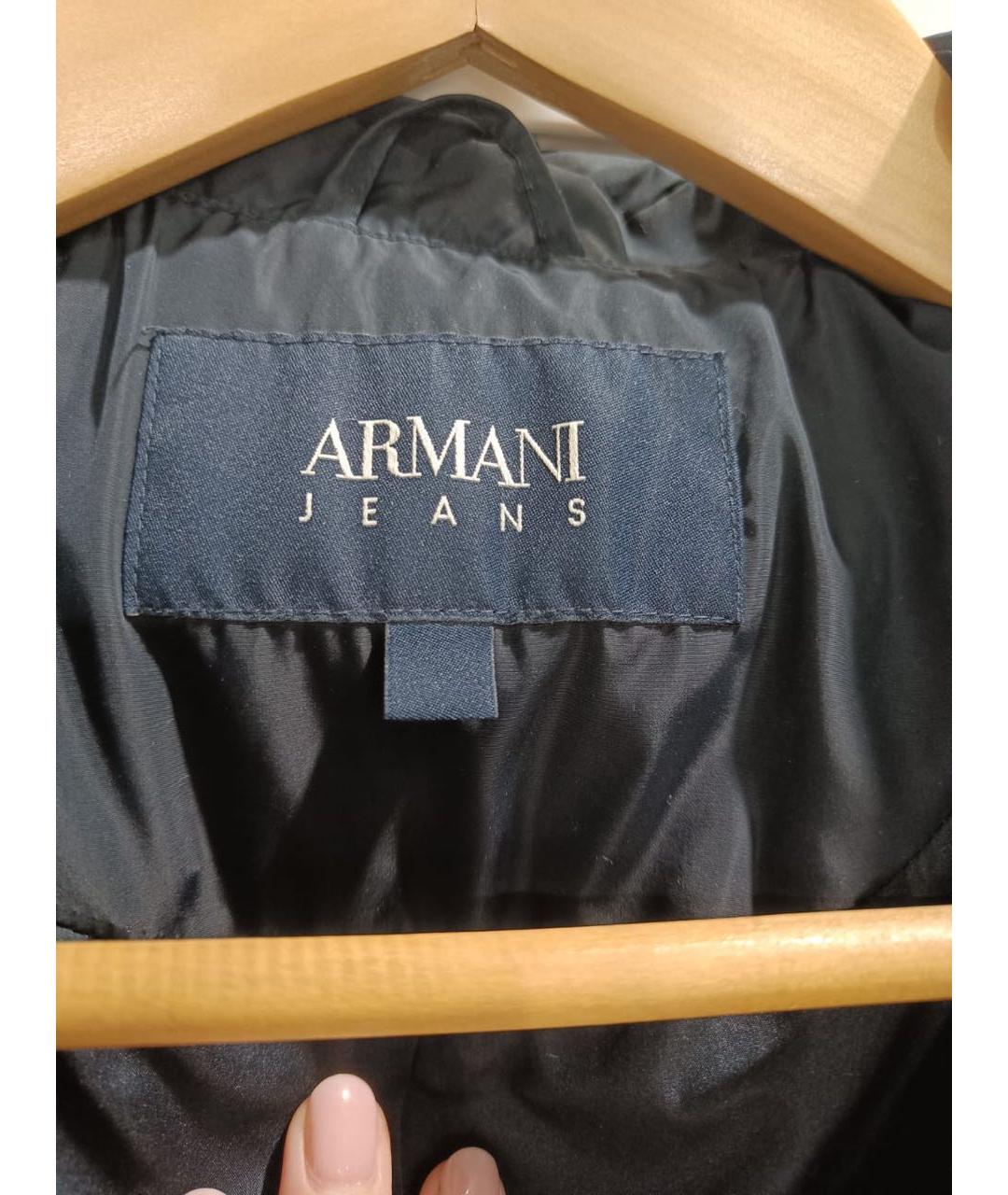 ARMANI JEANS Темно-синий пуховик, фото 4