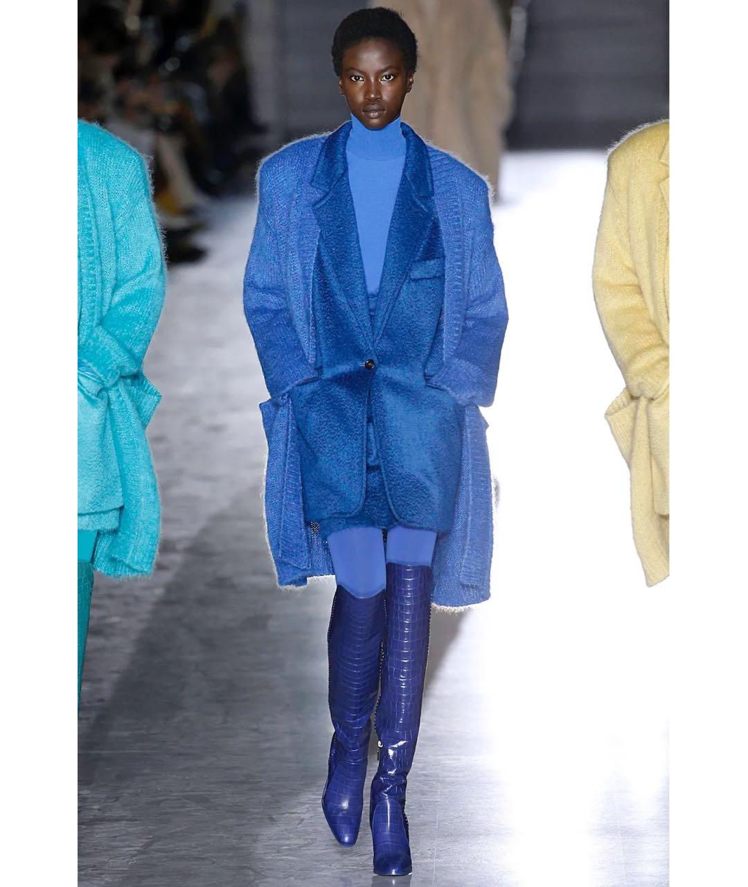 MAX MARA Синяя шерстяная юбка миди, фото 5