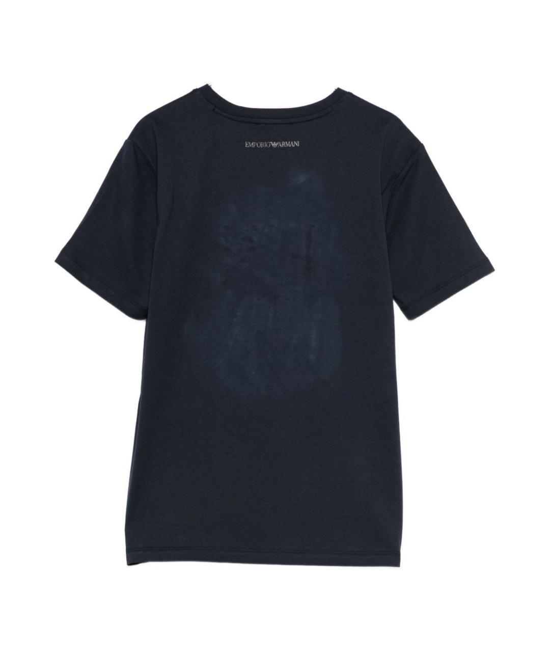 EMPORIO ARMANI Синяя хлопковая футболка, фото 2