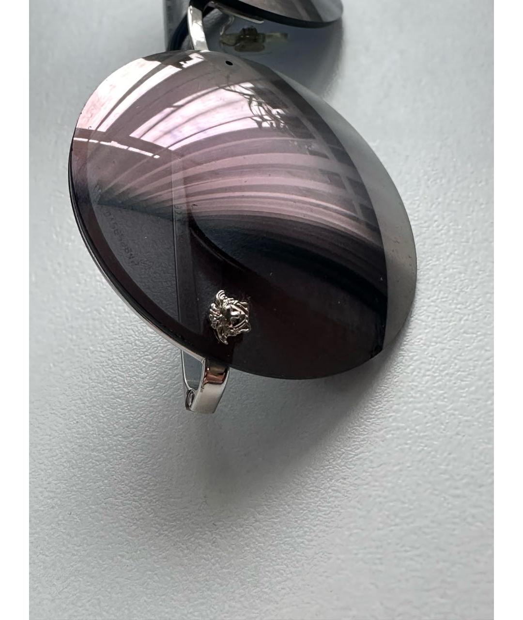 VERSACE Антрацитовые металлические солнцезащитные очки, фото 3