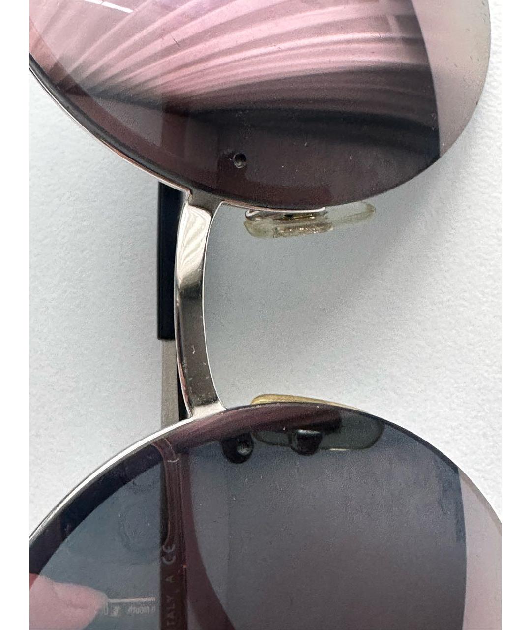 VERSACE Антрацитовые металлические солнцезащитные очки, фото 6