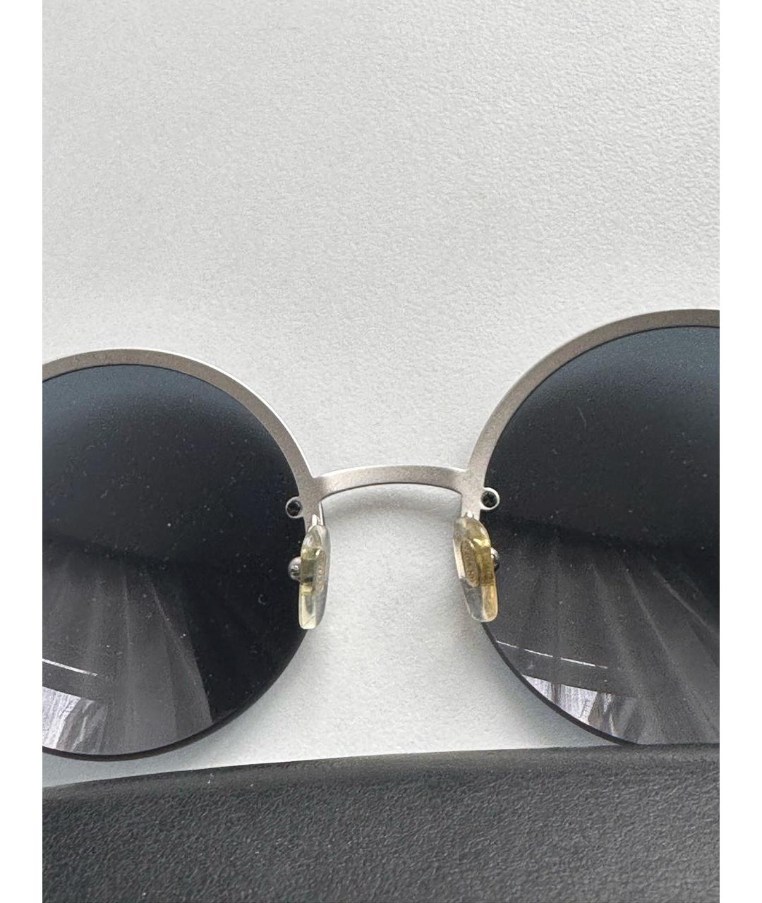 VERSACE Антрацитовые металлические солнцезащитные очки, фото 2