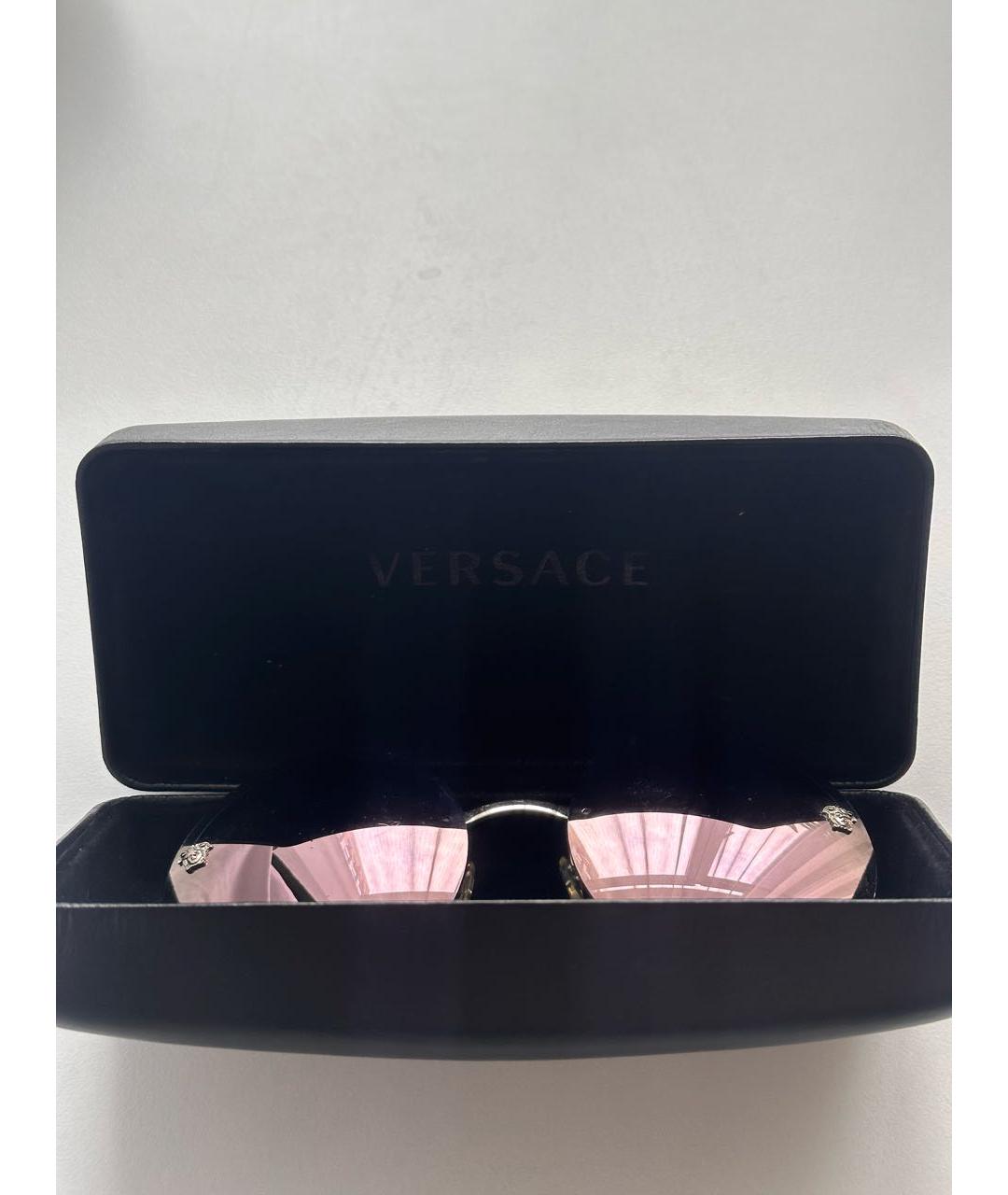 VERSACE Антрацитовые металлические солнцезащитные очки, фото 7