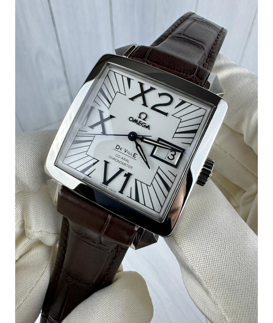OMEGA Белые часы, фото 3