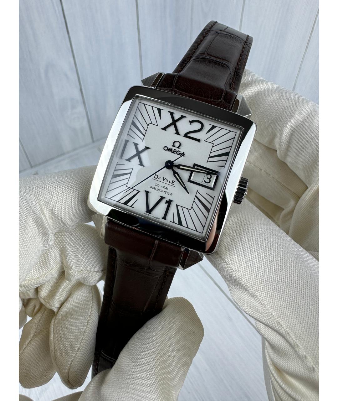 OMEGA Белые часы, фото 2