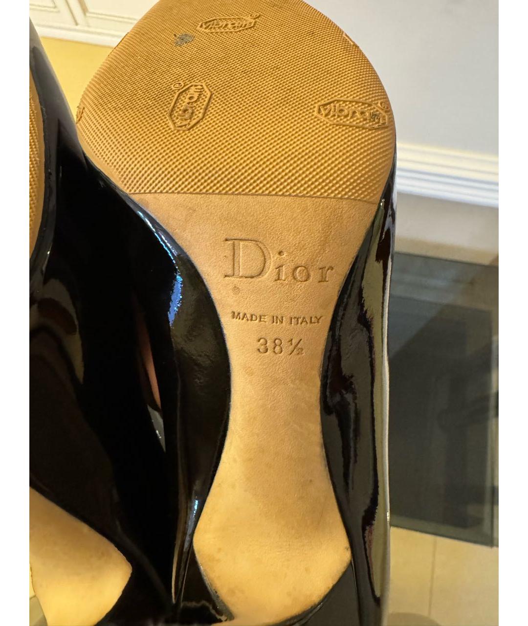 CHRISTIAN DIOR Черные туфли из лакированной кожи, фото 6