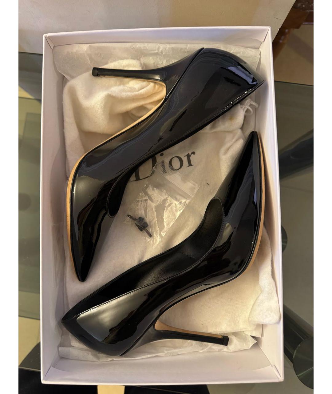 CHRISTIAN DIOR Черные туфли из лакированной кожи, фото 7