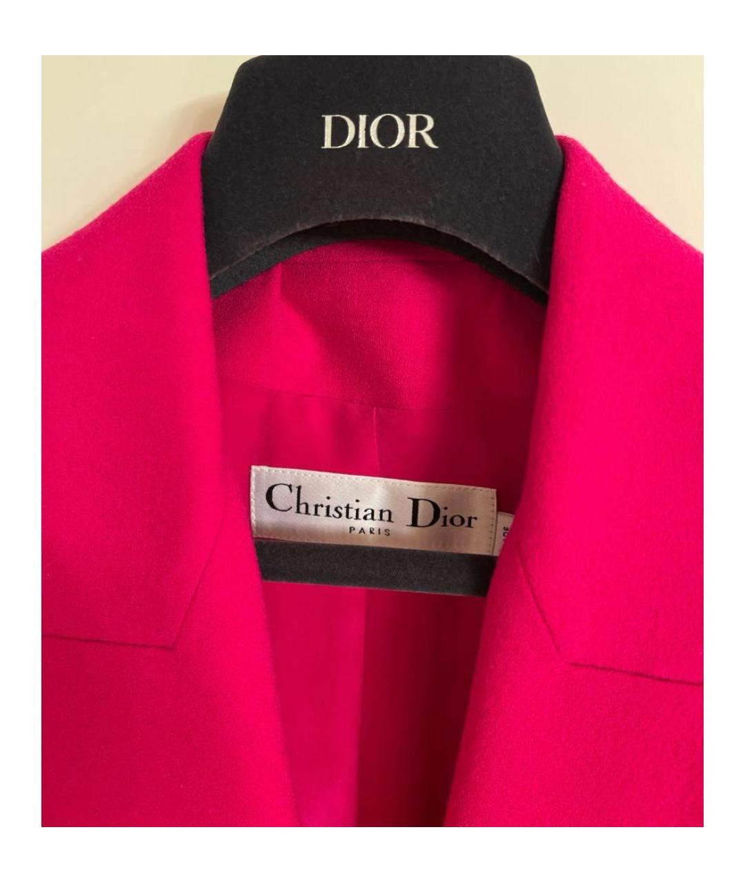 CHRISTIAN DIOR Фуксия шерстяное пальто, фото 7