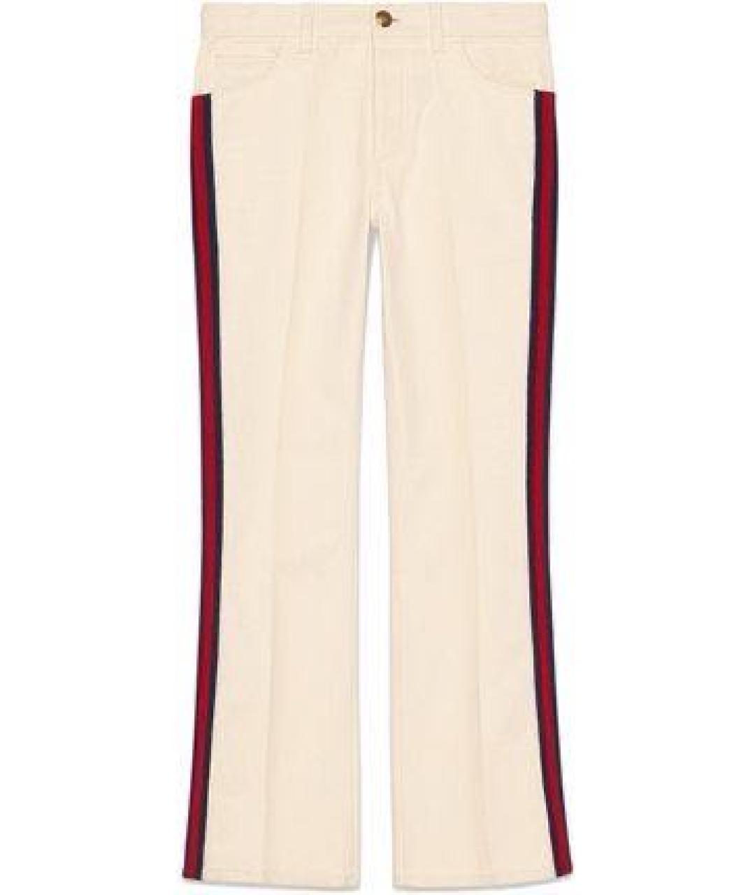 GUCCI Бежевые хлопковые прямые джинсы, фото 1