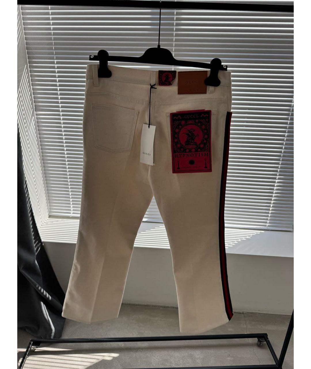 GUCCI Бежевые хлопковые прямые джинсы, фото 8