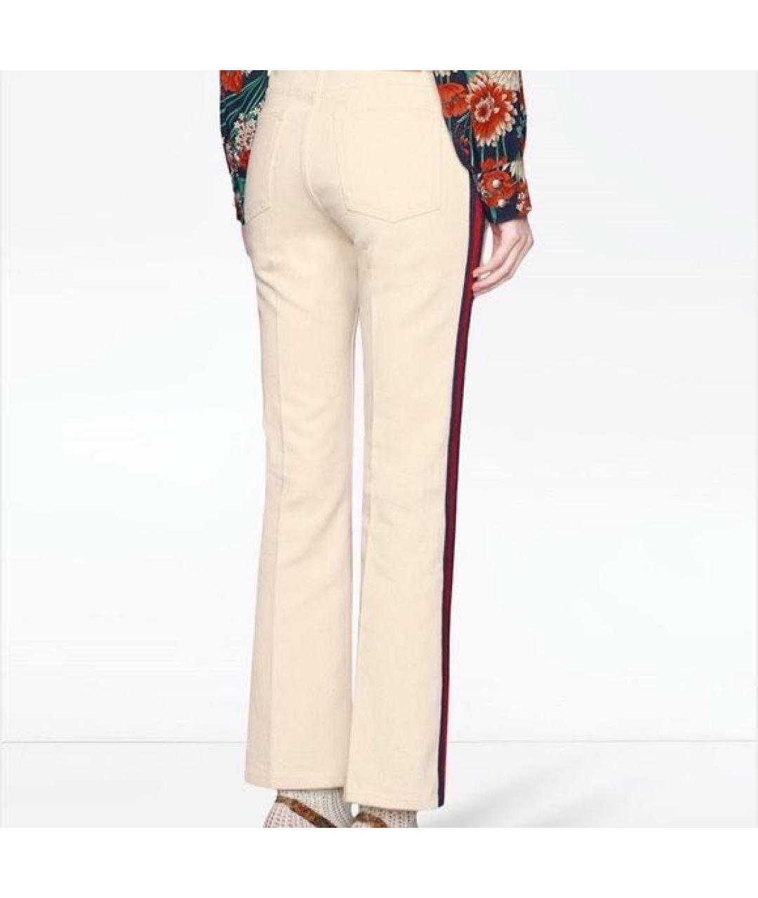 GUCCI Бежевые хлопковые прямые джинсы, фото 2