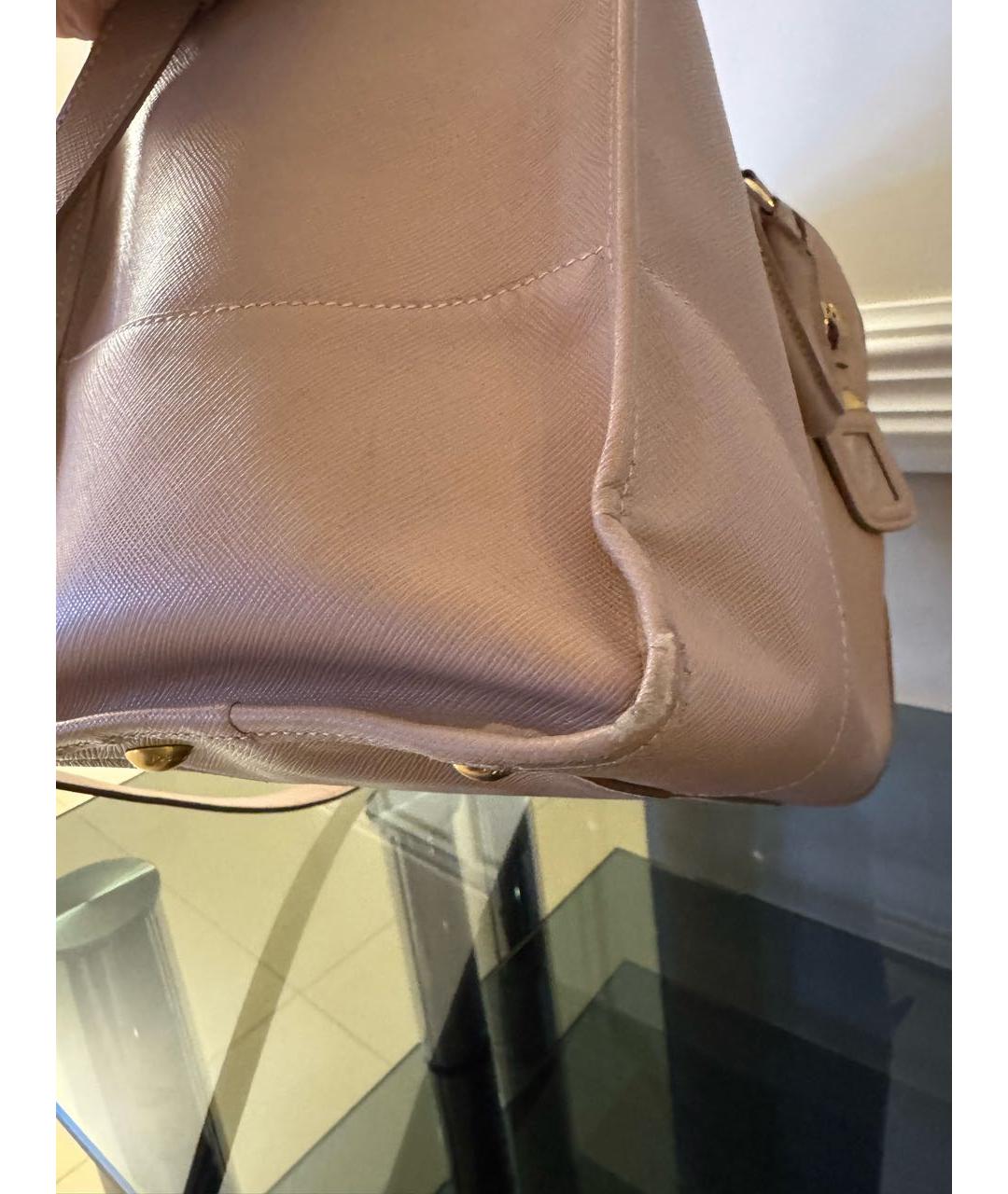 PRADA Бежевая кожаная сумка тоут, фото 6