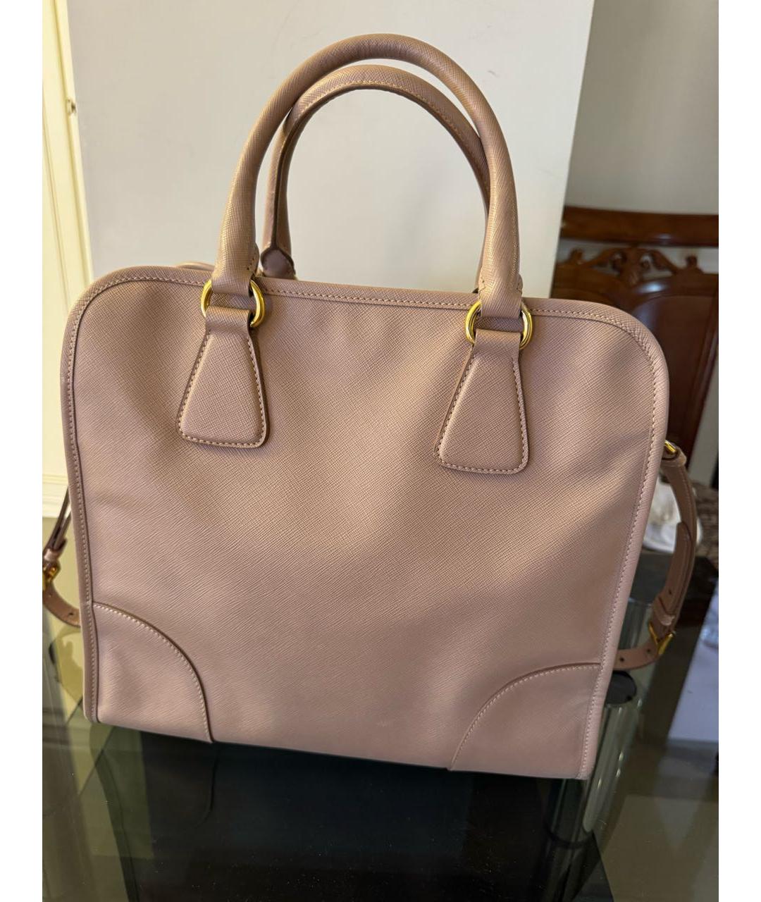PRADA Бежевая кожаная сумка тоут, фото 3