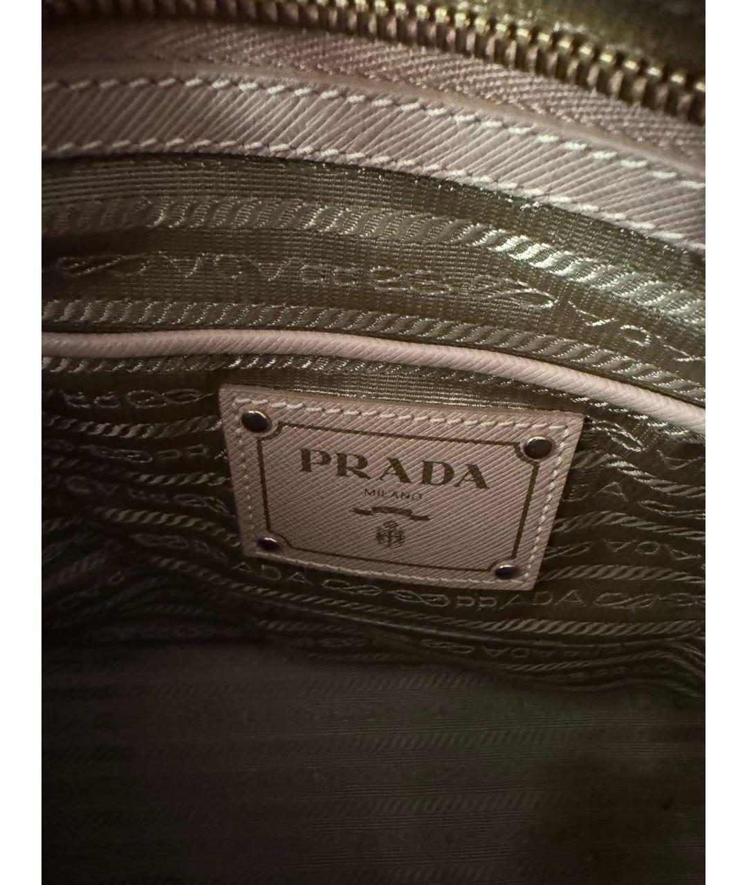 PRADA Бежевая кожаная сумка тоут, фото 8