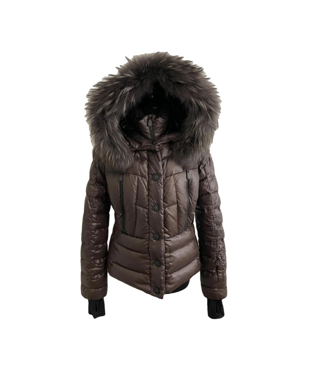 MONCLER GRENOBLE Коричневый полиамидовый пуховик, фото 1