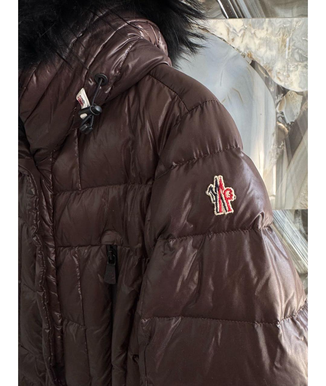 MONCLER GRENOBLE Коричневый полиамидовый пуховик, фото 3