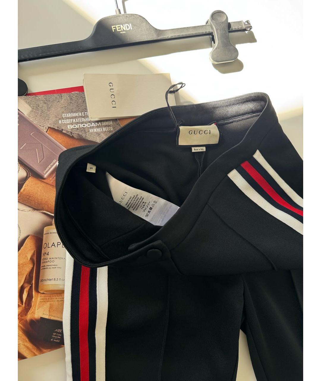 GUCCI Черные полиэстеровые леггинсы и велосипедки, фото 4
