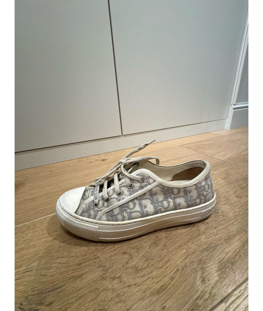 CHRISTIAN DIOR Серые текстильные кеды, фото 5