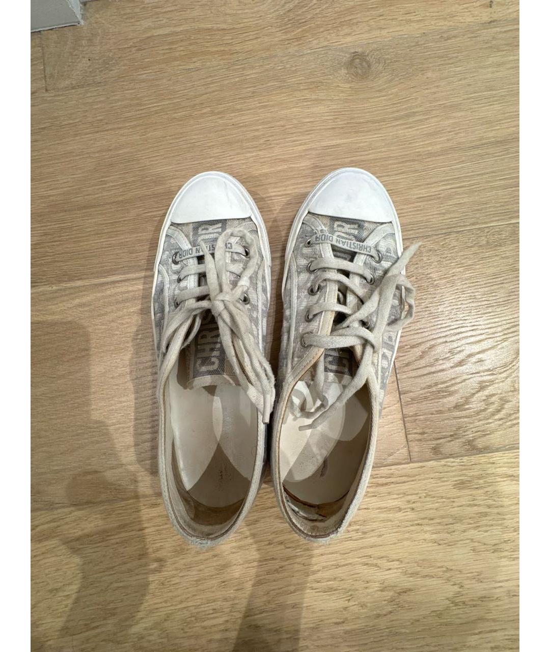 CHRISTIAN DIOR Серые текстильные кеды, фото 3