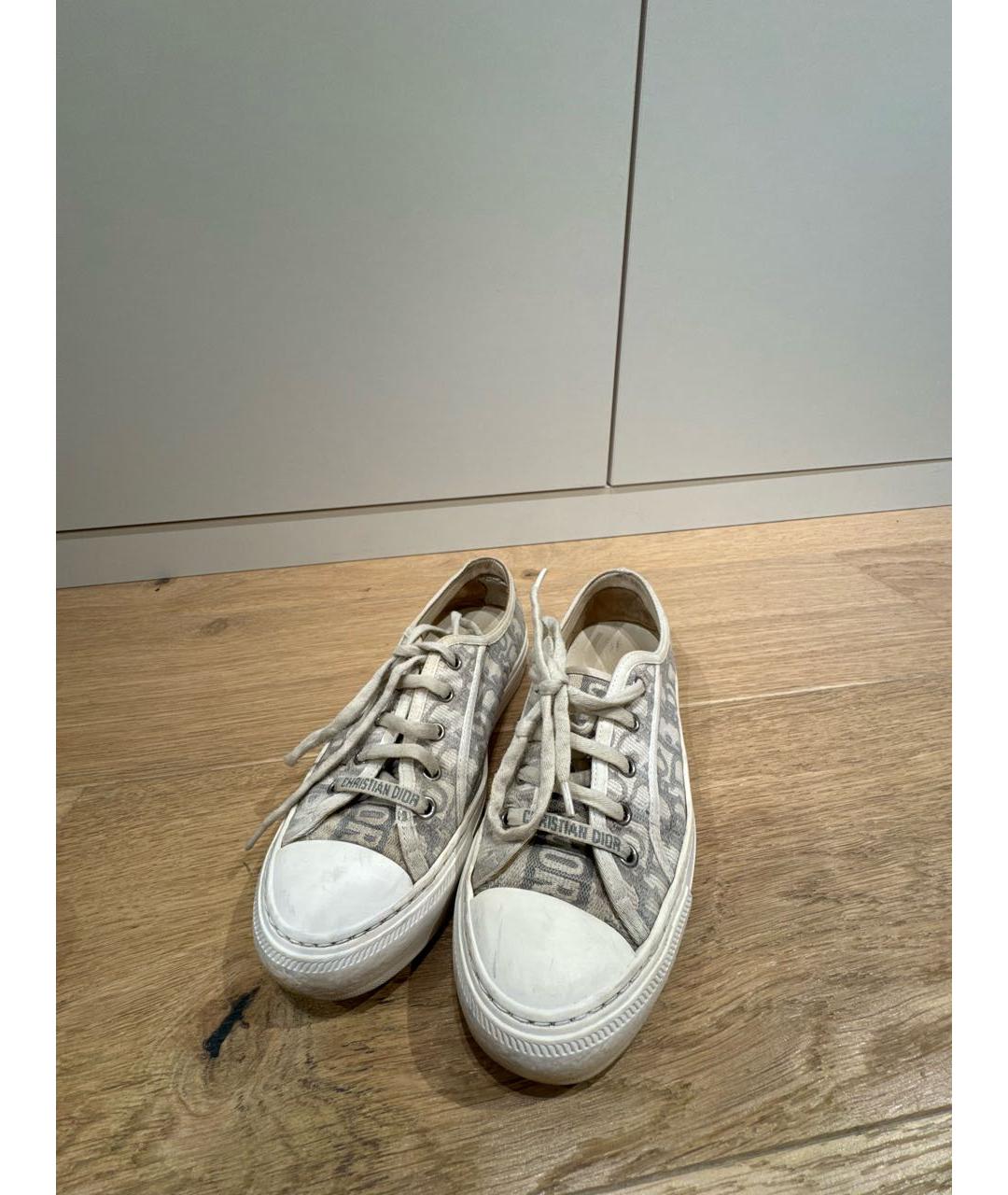 CHRISTIAN DIOR Серые текстильные кеды, фото 2
