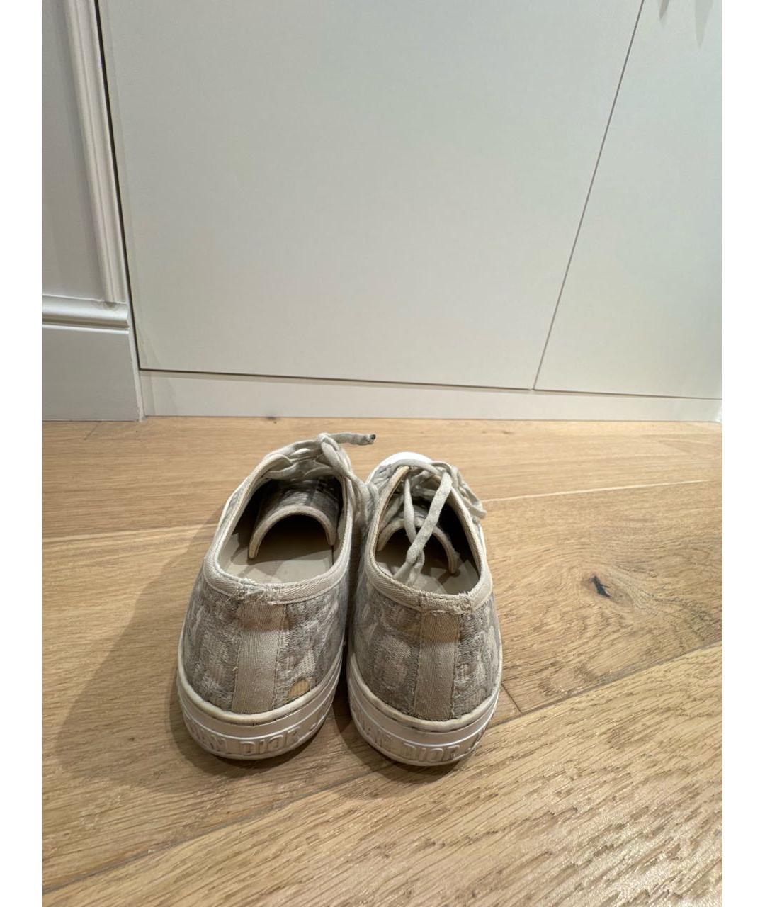 CHRISTIAN DIOR Серые текстильные кеды, фото 4