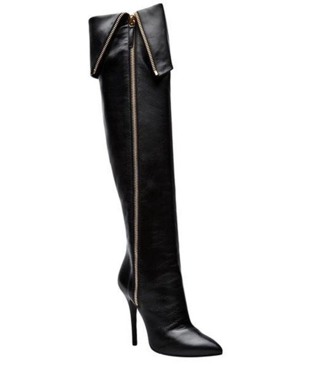 GIUSEPPE ZANOTTI DESIGN Черные кожаные ботфорты, фото 7