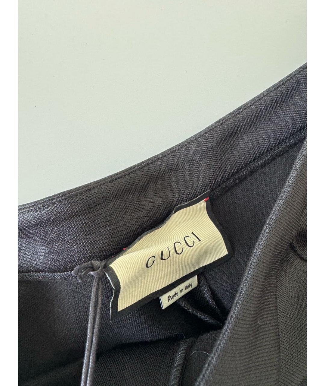 GUCCI Синие хлопковые прямые брюки, фото 5