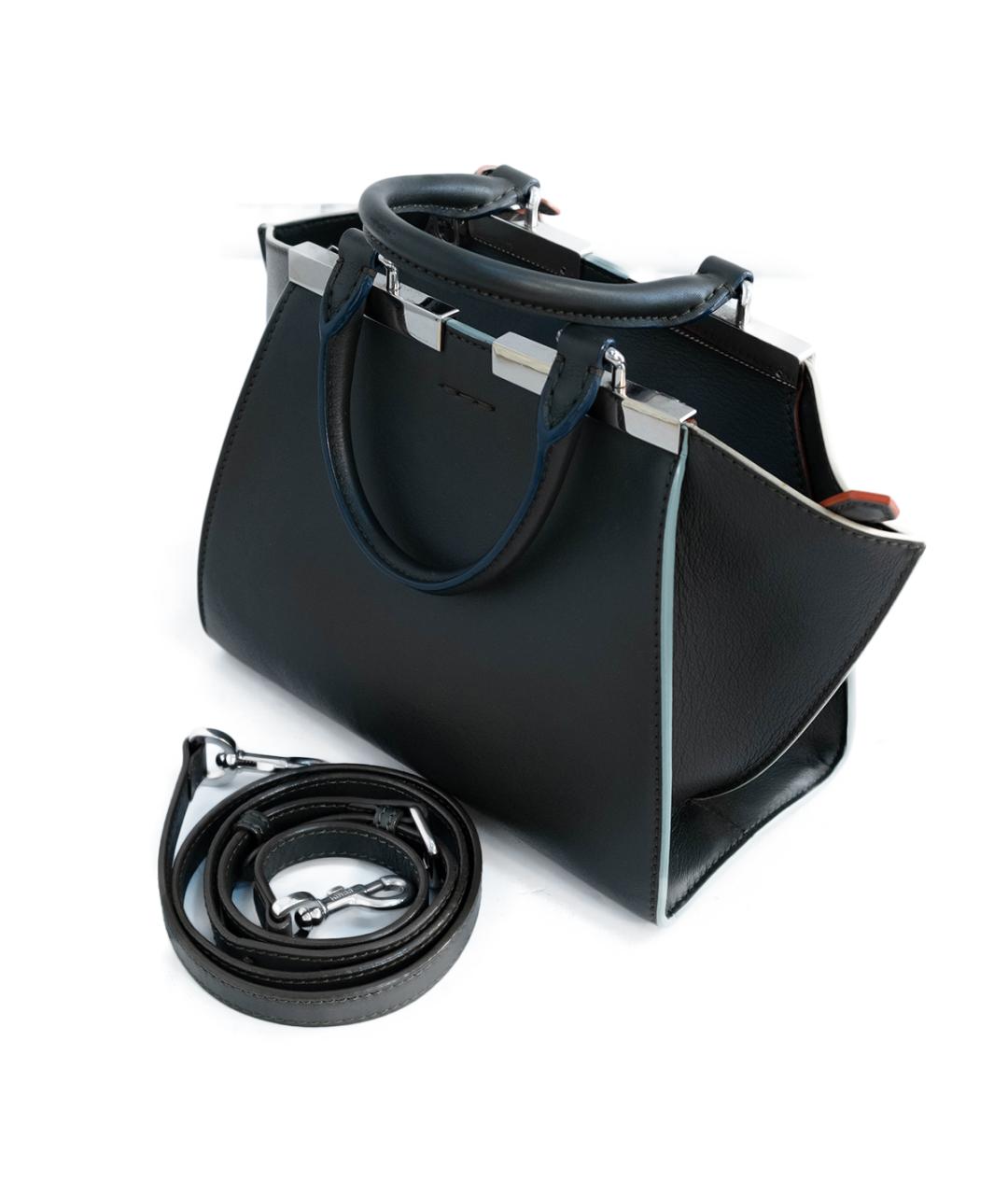 FENDI Серая кожаная сумка тоут, фото 3