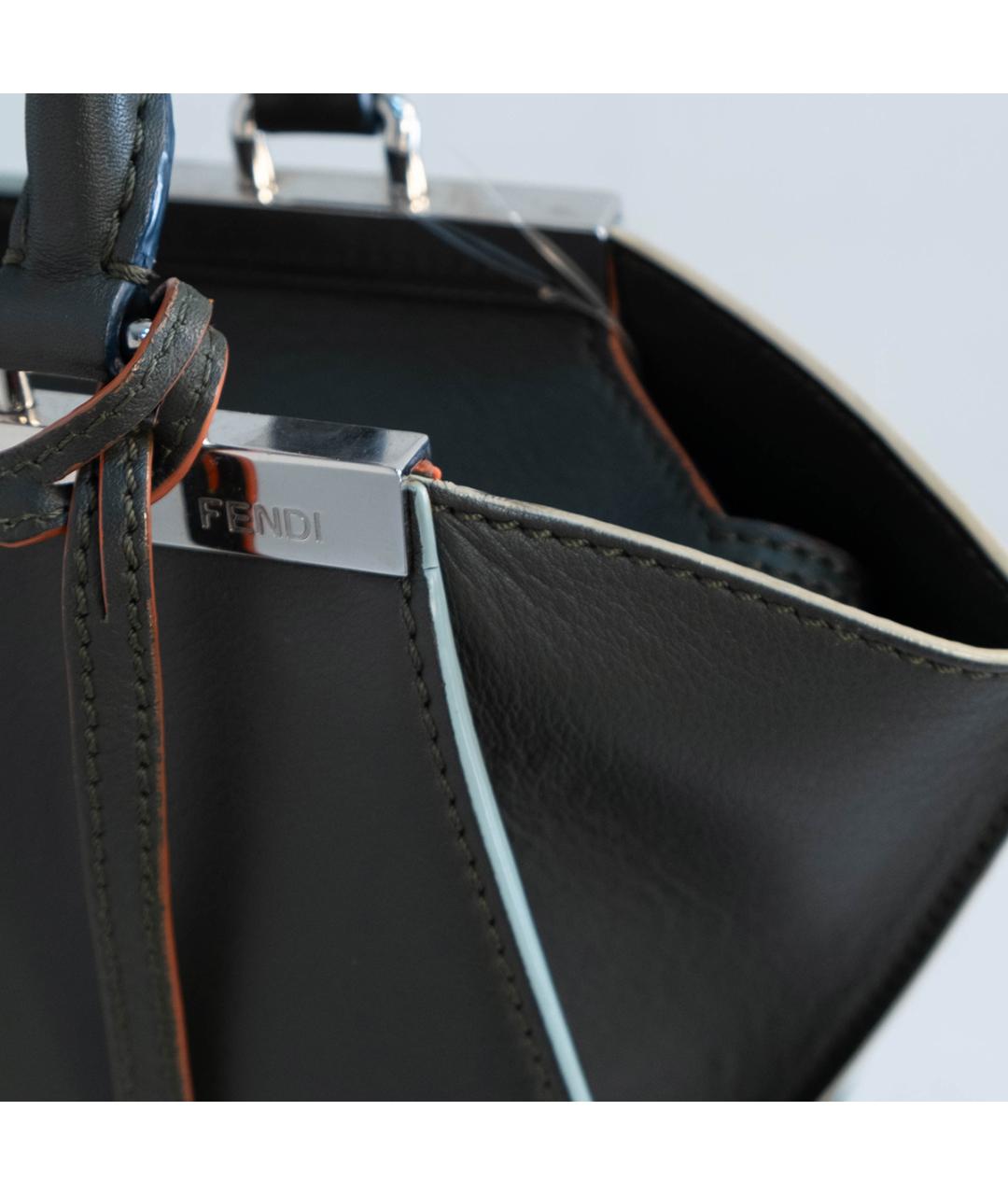 FENDI Серая кожаная сумка тоут, фото 5