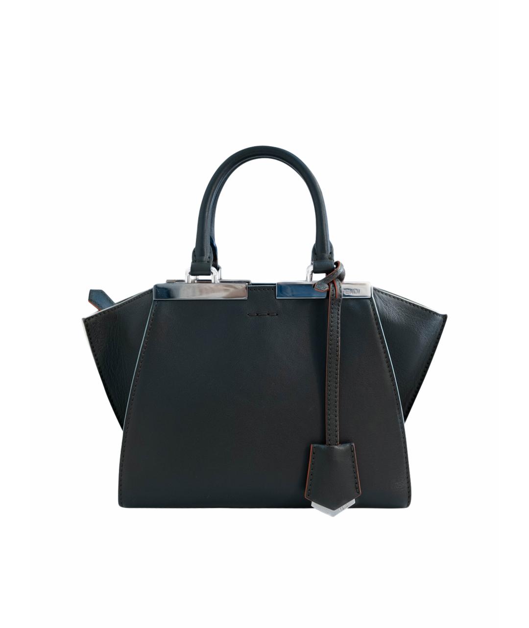 FENDI Серая кожаная сумка тоут, фото 1