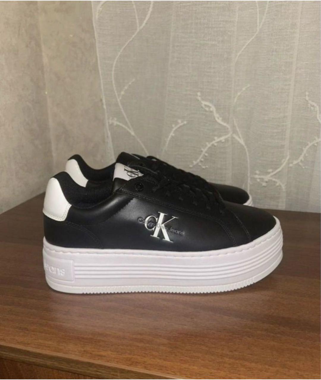 CALVIN KLEIN Черные кроссовки из искусственной кожи, фото 5